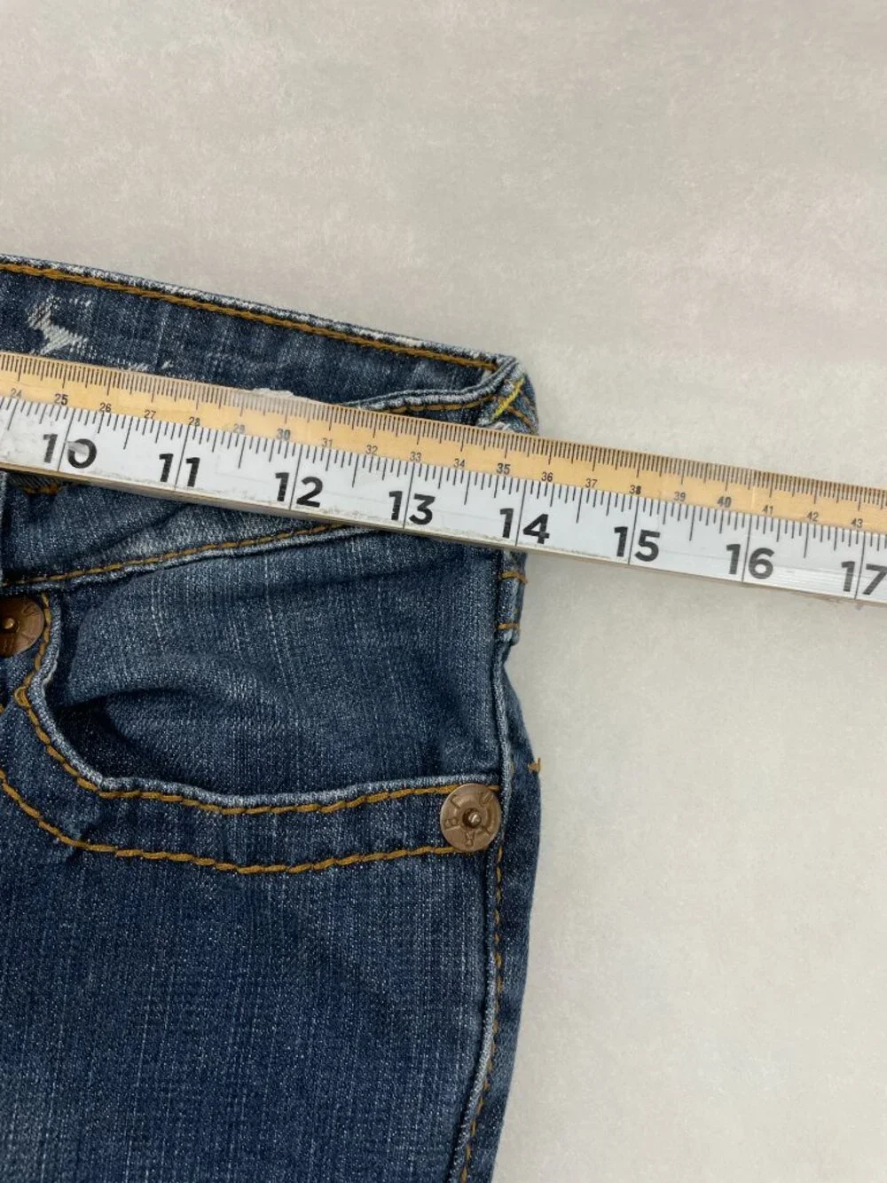 True Religion Joey Big T Flare Leg Blue Jeans USA Made Vintage 28 Women's 28x31 - Picture 8 of 13